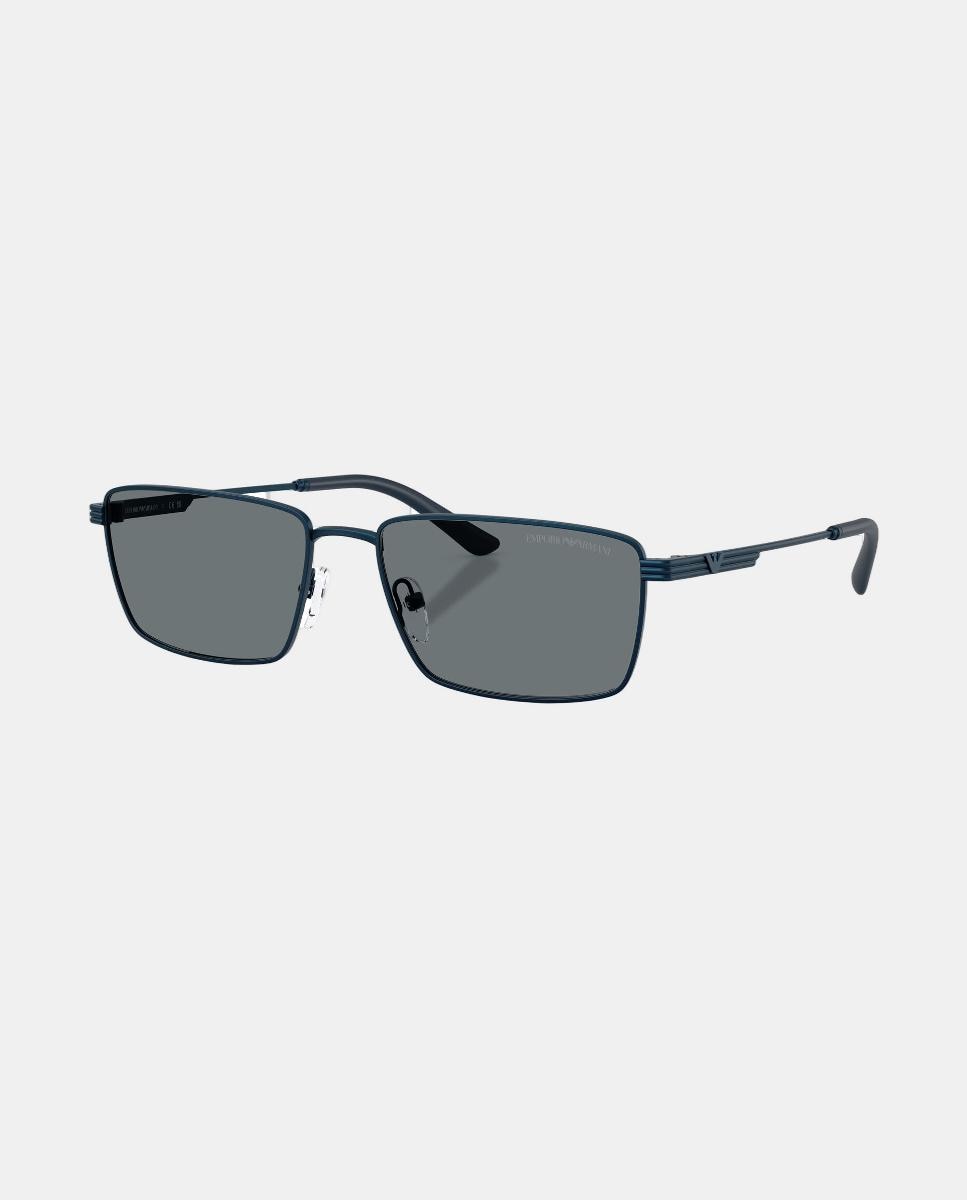Gafas de sol EA2169 de hombre rectangular en metal - Emporio Armani - Azul Azul-2