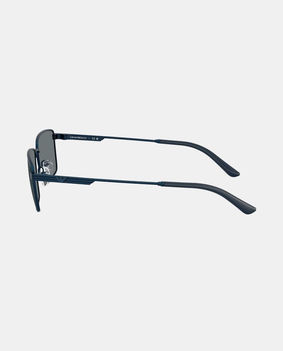 Gafas de sol EA2169 de hombre rectangular en metal - Emporio Armani - Azul Azul-3