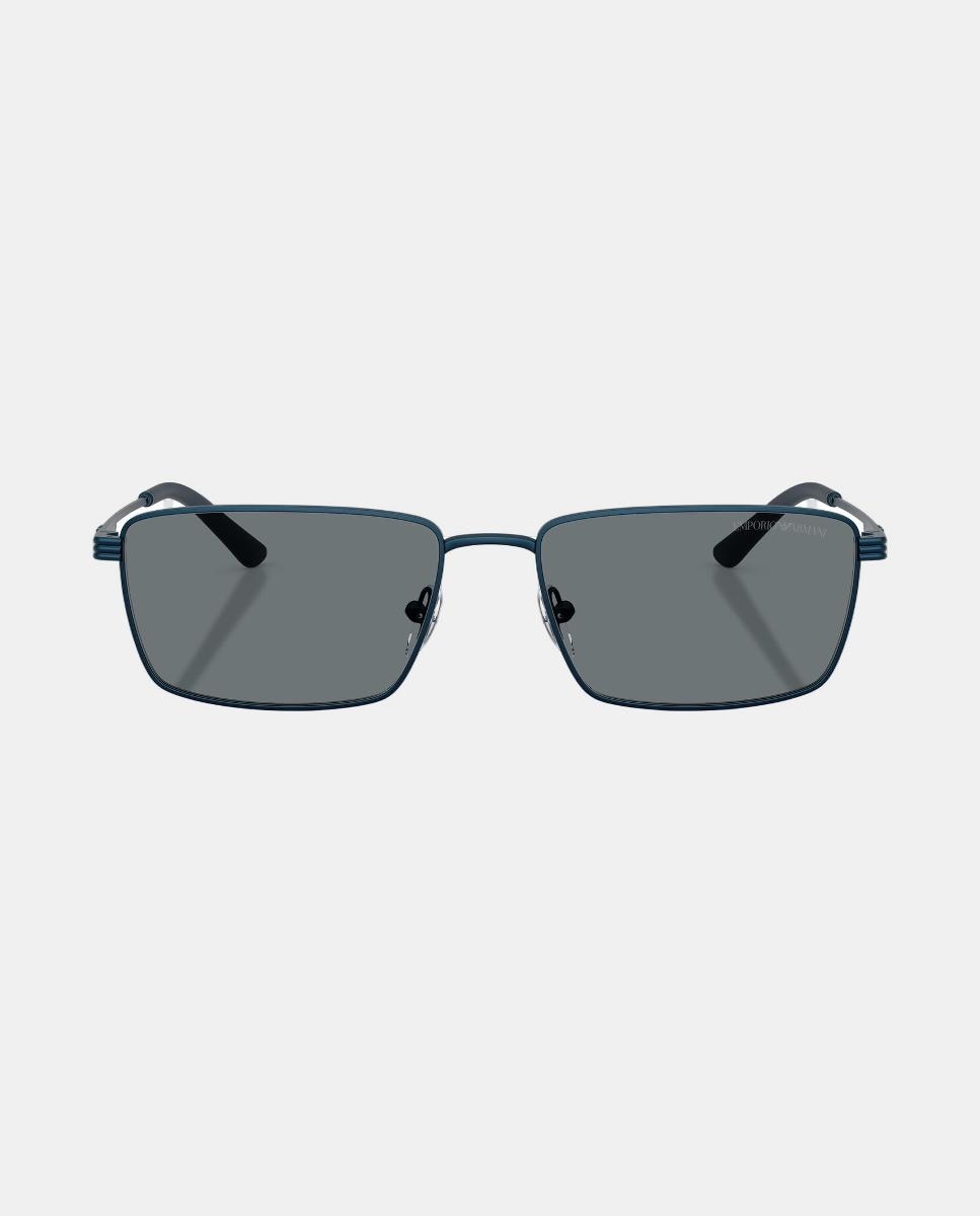 Gafas de sol EA2169 de hombre rectangular en metal - Emporio Armani - Azul Azul-4