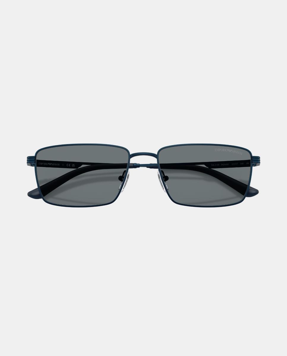 Gafas de sol EA2169 de hombre rectangular en metal - Emporio Armani - Azul Azul-5