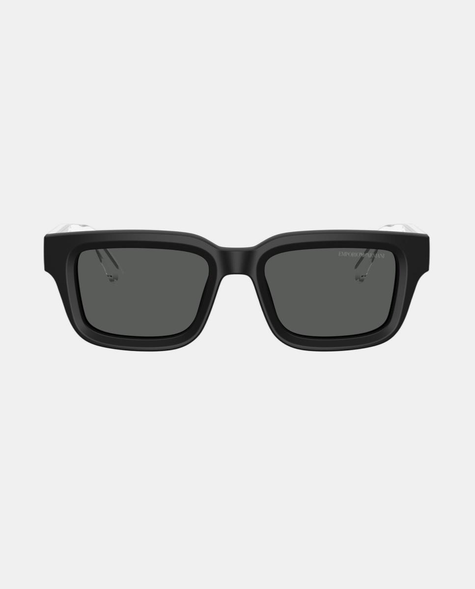 Gafas de sol EA4270 de hombre geométrica en acetato - Emporio Armani - Negro Negro-1