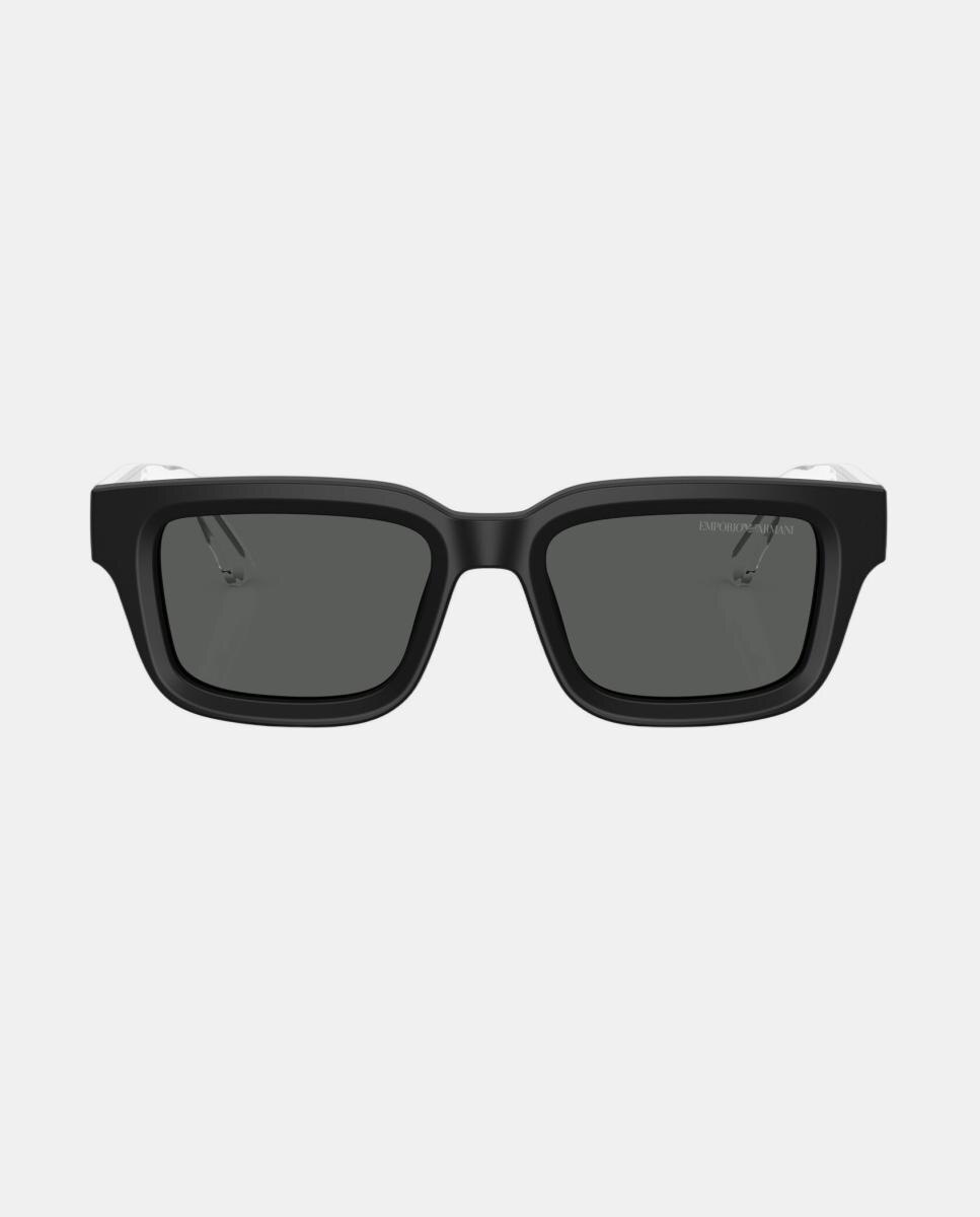 Gafas de sol EA4270 de hombre geométrica en acetato - Emporio Armani - Negro Negro-4
