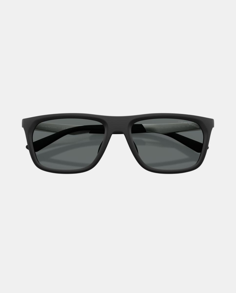 Gafas de sol EA4272U de hombre rectangular en inyectado con lente polarizada - Emporio Armani - Negro Negro-5