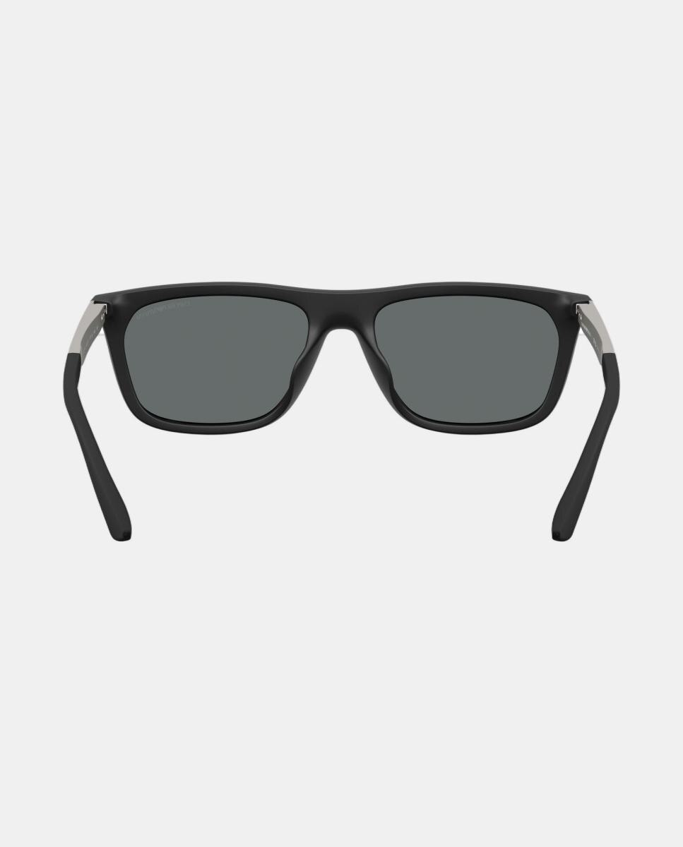 Gafas de sol EA4272U de hombre rectangular en inyectado con lente polarizada - Emporio Armani - Negro Negro-6