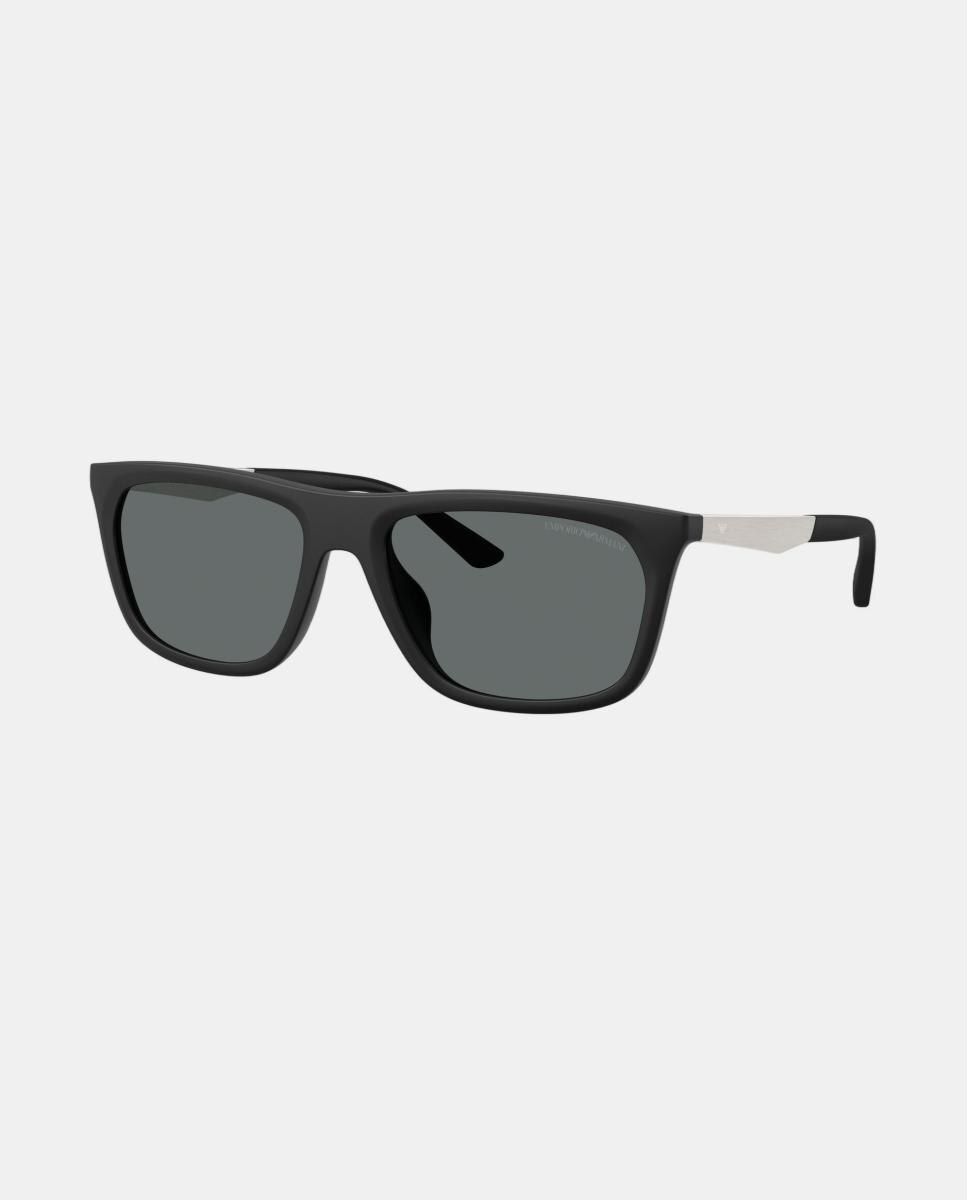Gafas de sol EA4272U de hombre rectangular en inyectado con lente polarizada - Emporio Armani - Negro Negro-7
