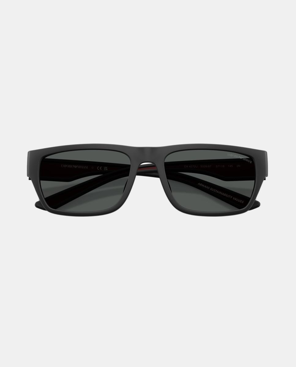 Gafas de sol EA4267U de hombre rectangular en inyectado - Emporio Armani - Negro Negro-5