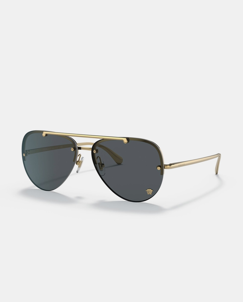 Gafas de sol VE2231 de mujer piloto en metal - Versace - Oro Oro-2