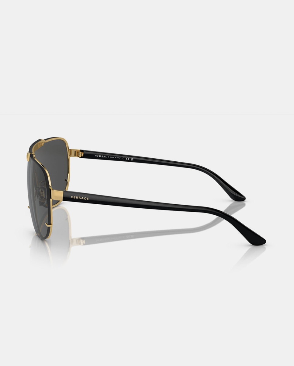 Imagen 3 de Gafas de sol VE2140 de hombre piloto en metal - Versace - Oro Oro
