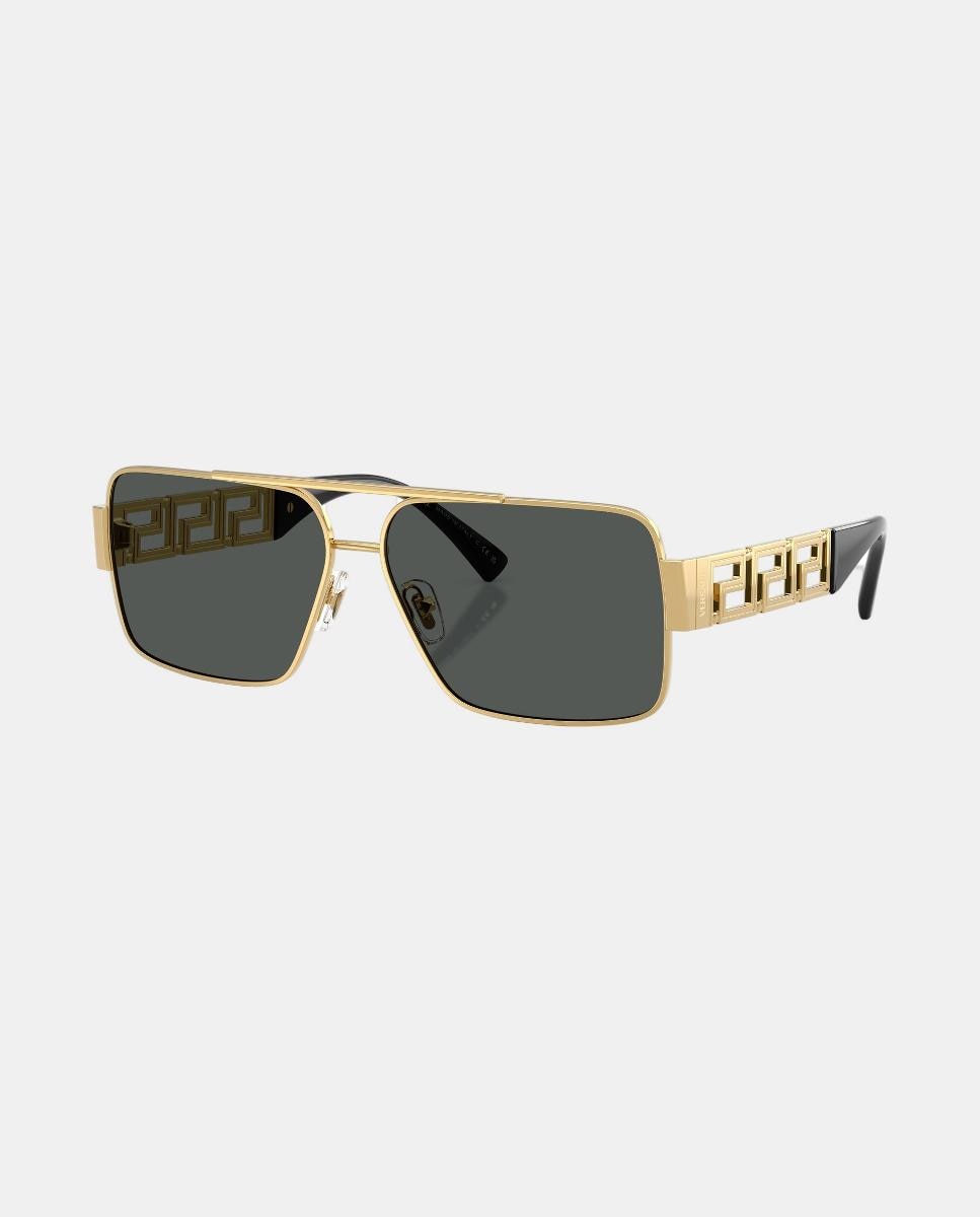 Imagen 2 de Gafas de sol VE2290 de hombre rectangular en metal - Versace - Oro Oro