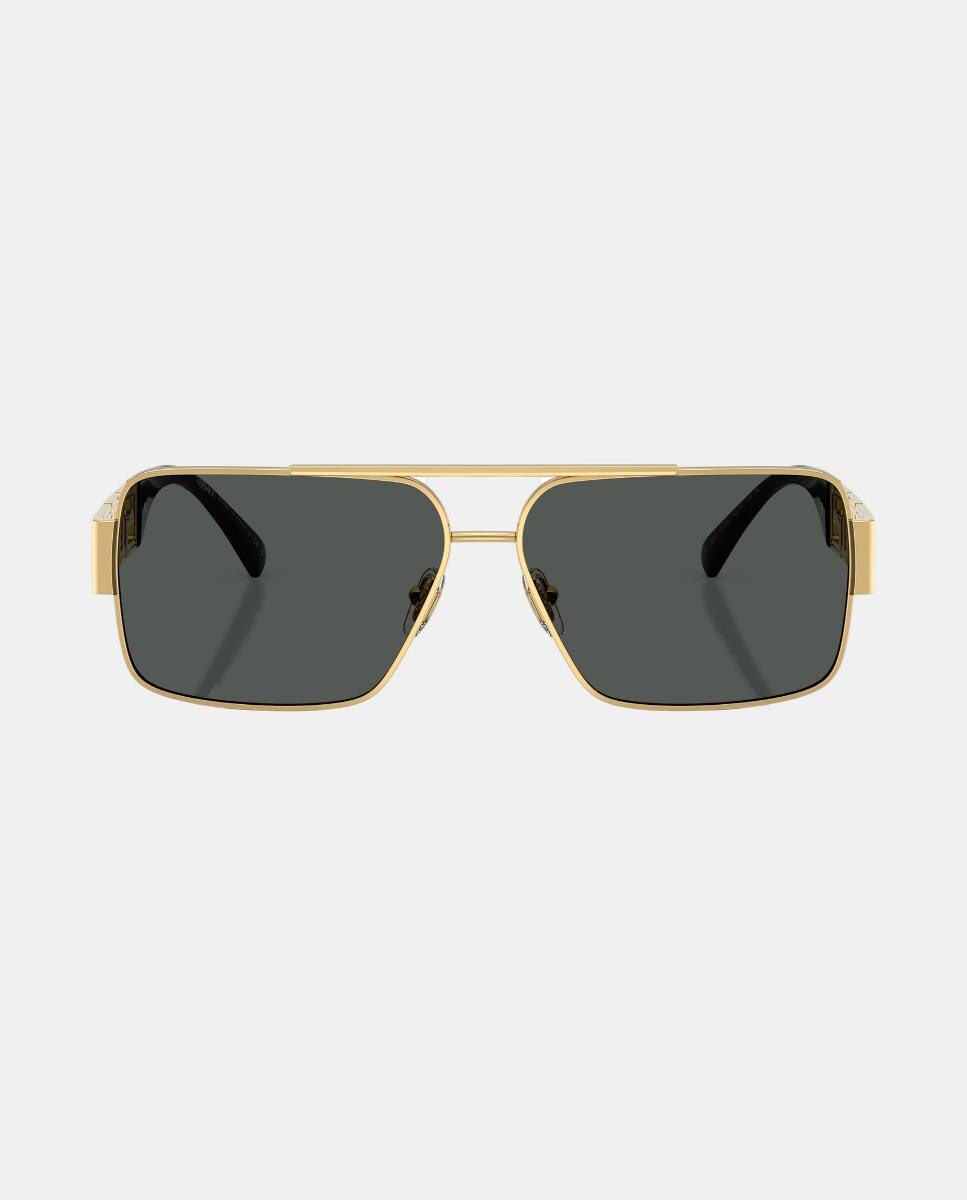 Imagen 4 de Gafas de sol VE2290 de hombre rectangular en metal - Versace - Oro Oro