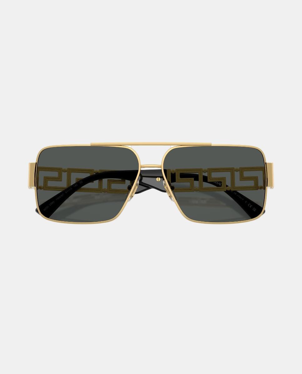 Imagen 5 de Gafas de sol VE2290 de hombre rectangular en metal - Versace - Oro Oro