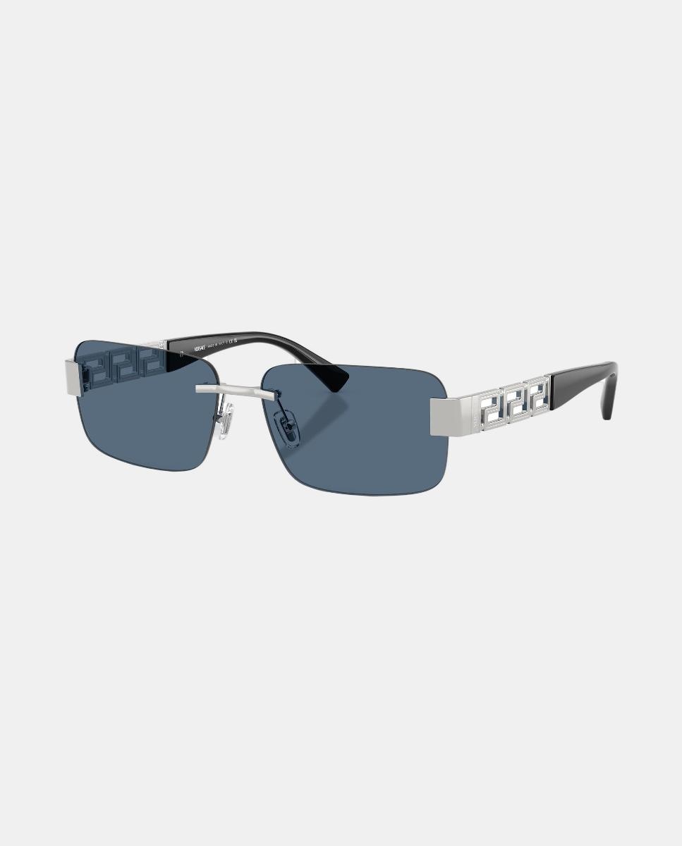 Imagen 2 de Gafas de sol VE2298 de hombre rectangular en metal - Versace - Plata Plata