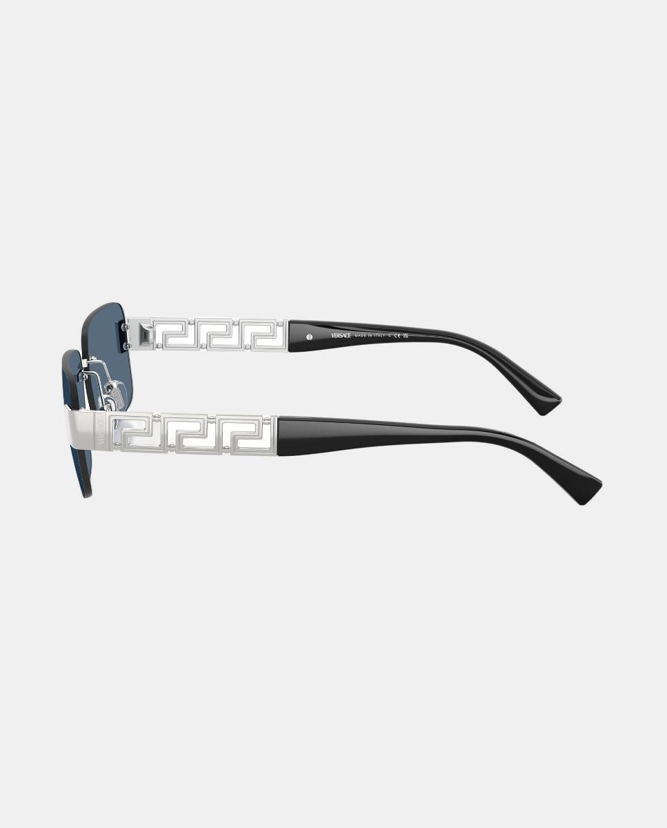Imagen 3 de Gafas de sol VE2298 de hombre rectangular en metal - Versace - Plata Plata