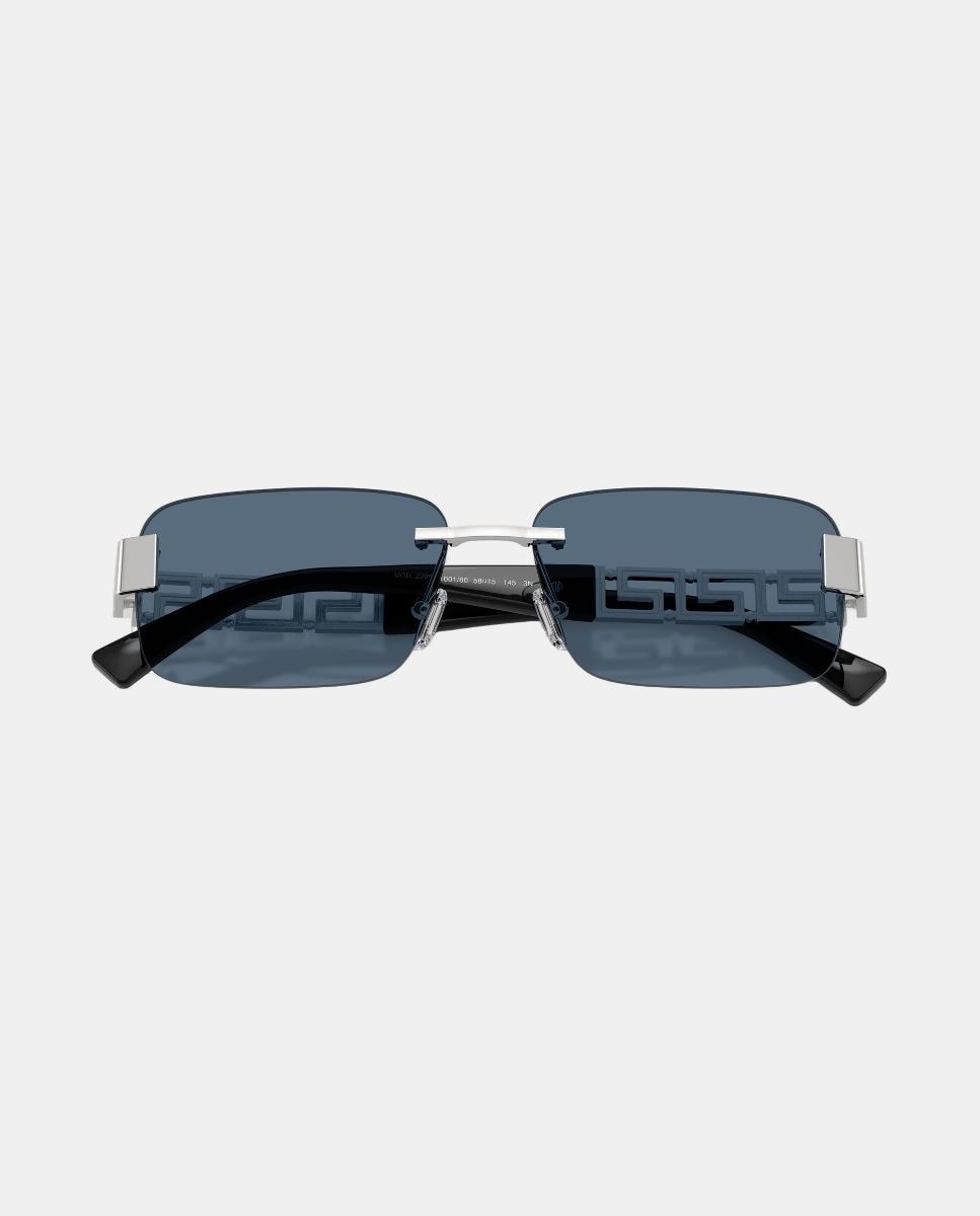 Imagen 5 de Gafas de sol VE2298 de hombre rectangular en metal - Versace - Plata Plata