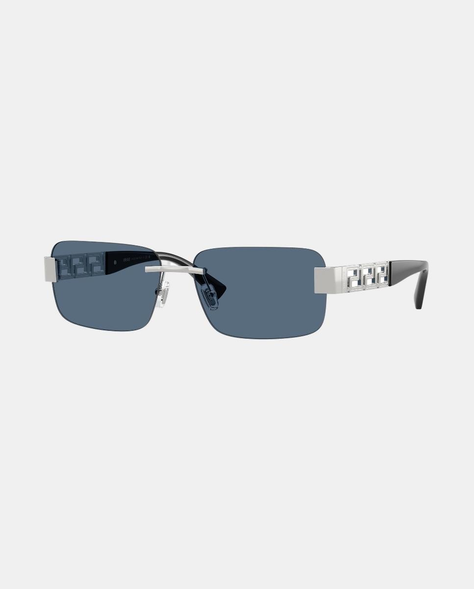 Imagen 8 de Gafas de sol VE2298 de hombre rectangular en metal - Versace - Plata Plata