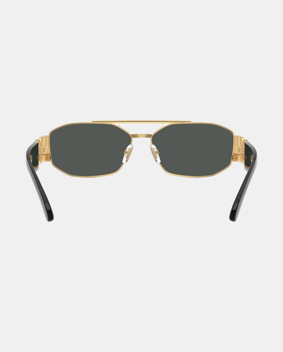Óculos de Sol Geométricos Metálicos Ouro-6
