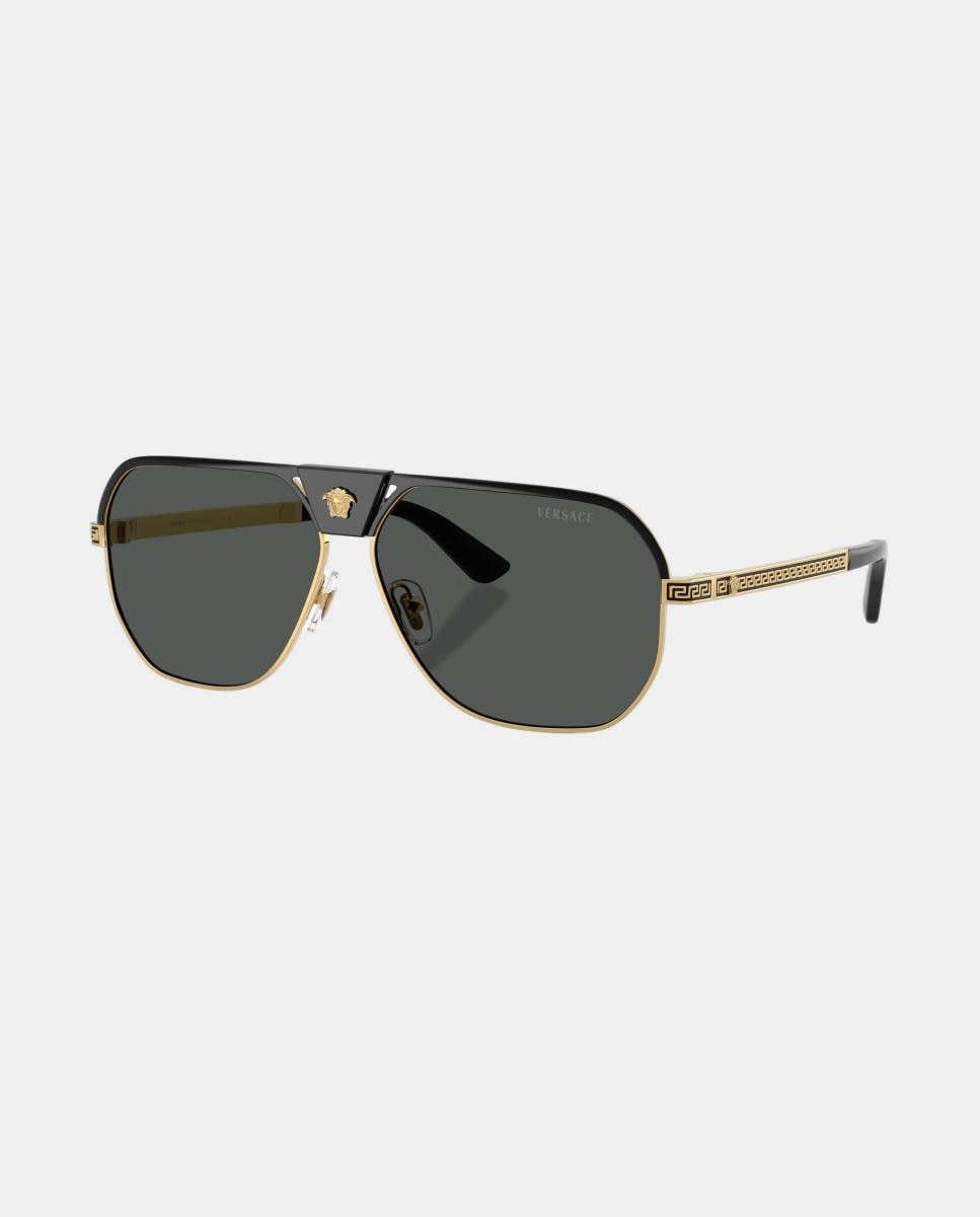 Imagen 2 de Gafas de sol VE2294 de hombre cuadrada en metal - Versace - Negro Negro