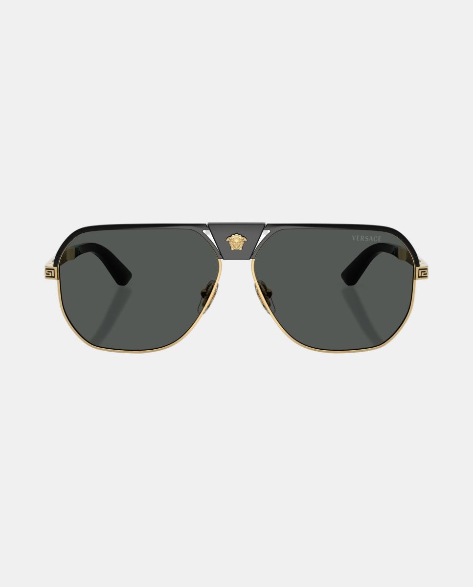 Imagen 4 de Gafas de sol VE2294 de hombre cuadrada en metal - Versace - Negro Negro