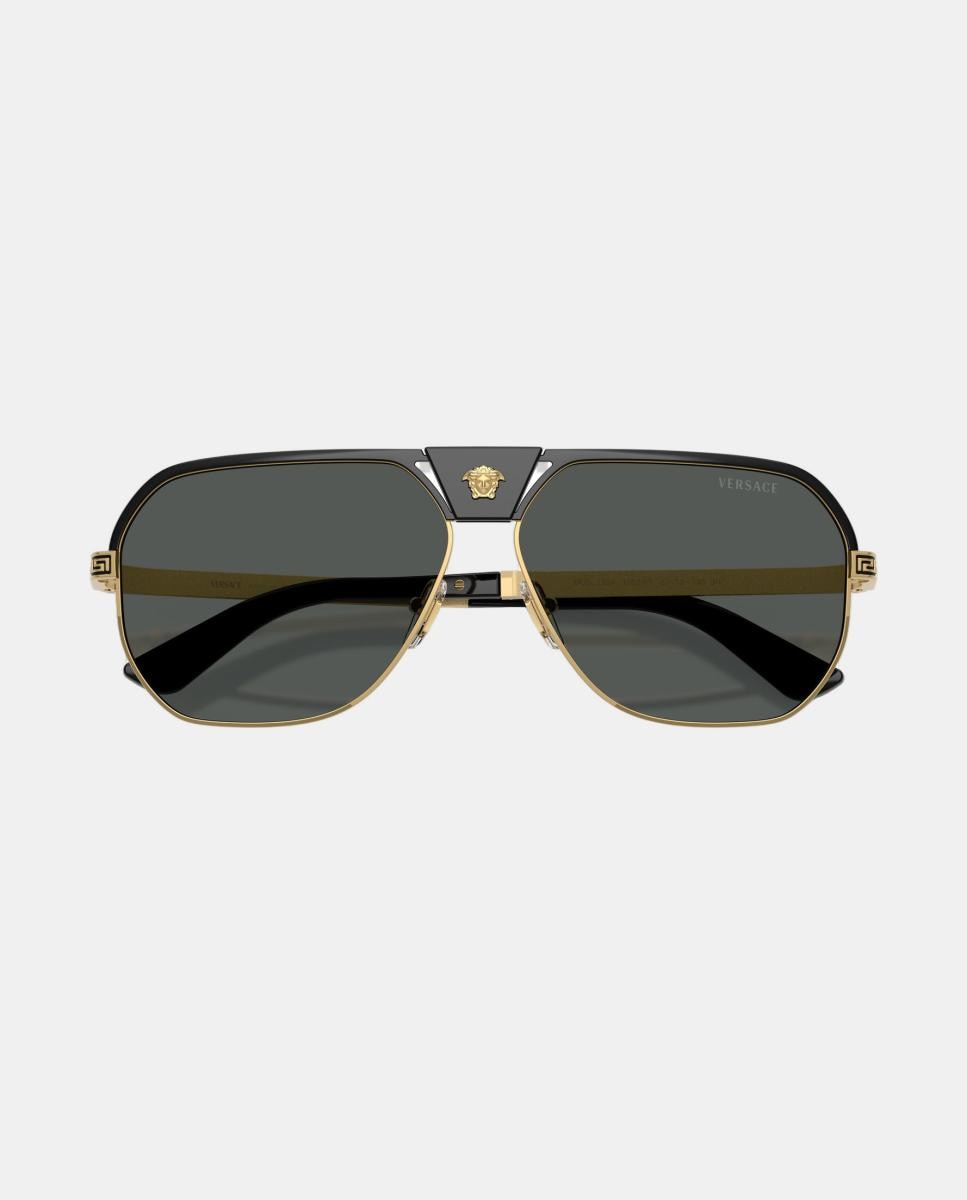 Imagen 5 de Gafas de sol VE2294 de hombre cuadrada en metal - Versace - Negro Negro