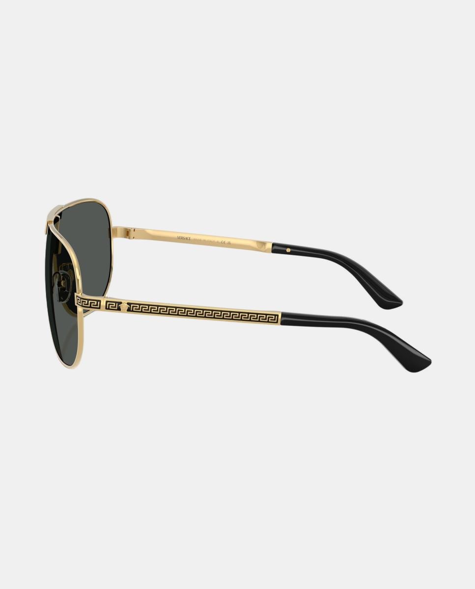 Imagen 3 de Gafas de sol VE2293 de hombre geométrica en metal - Versace - Oro Oro