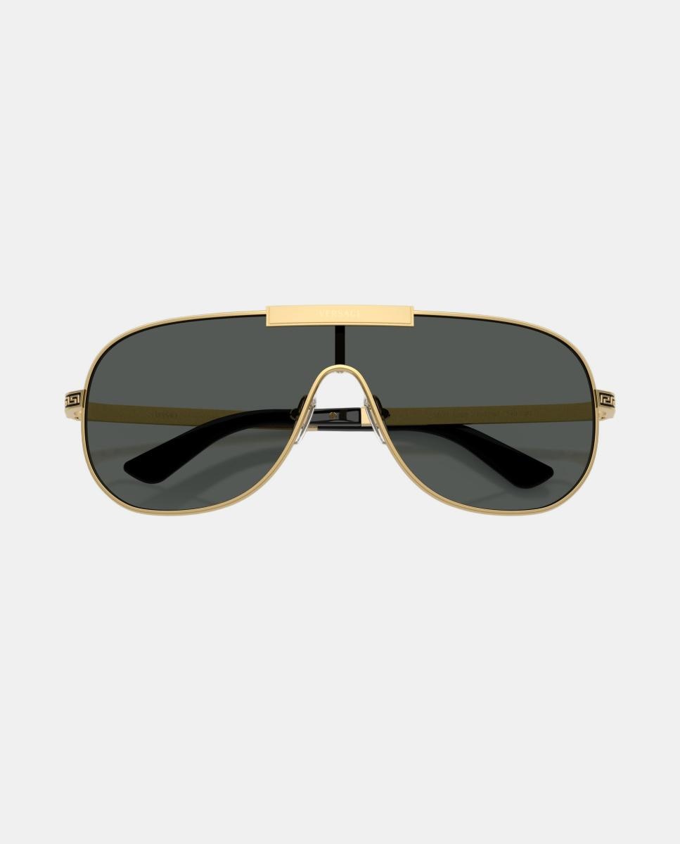 Imagen 5 de Gafas de sol VE2293 de hombre geométrica en metal - Versace - Oro Oro