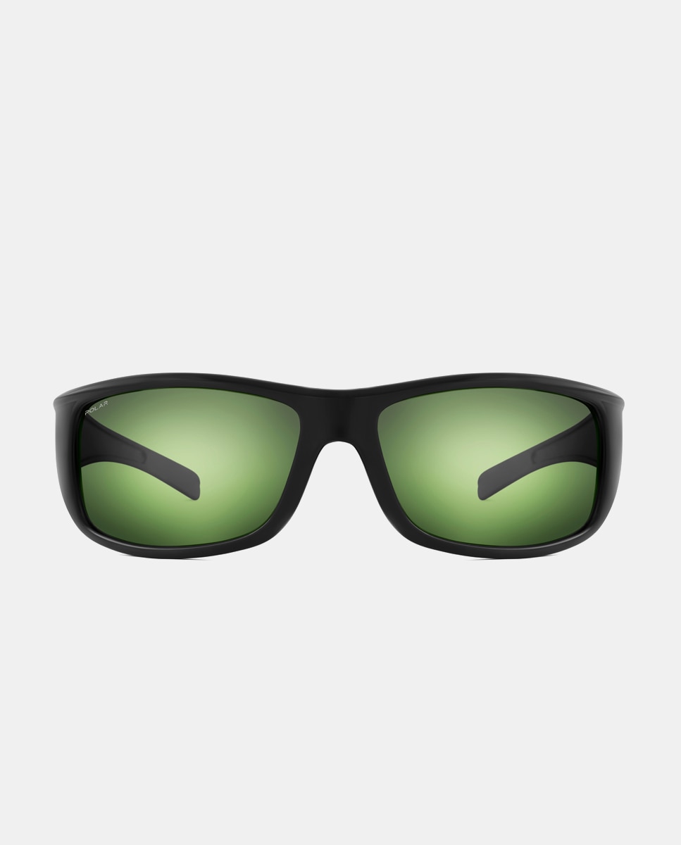 Imagen 0 de Gafas de sol unisex rectangulares en negro con lentes polarizadas Negro