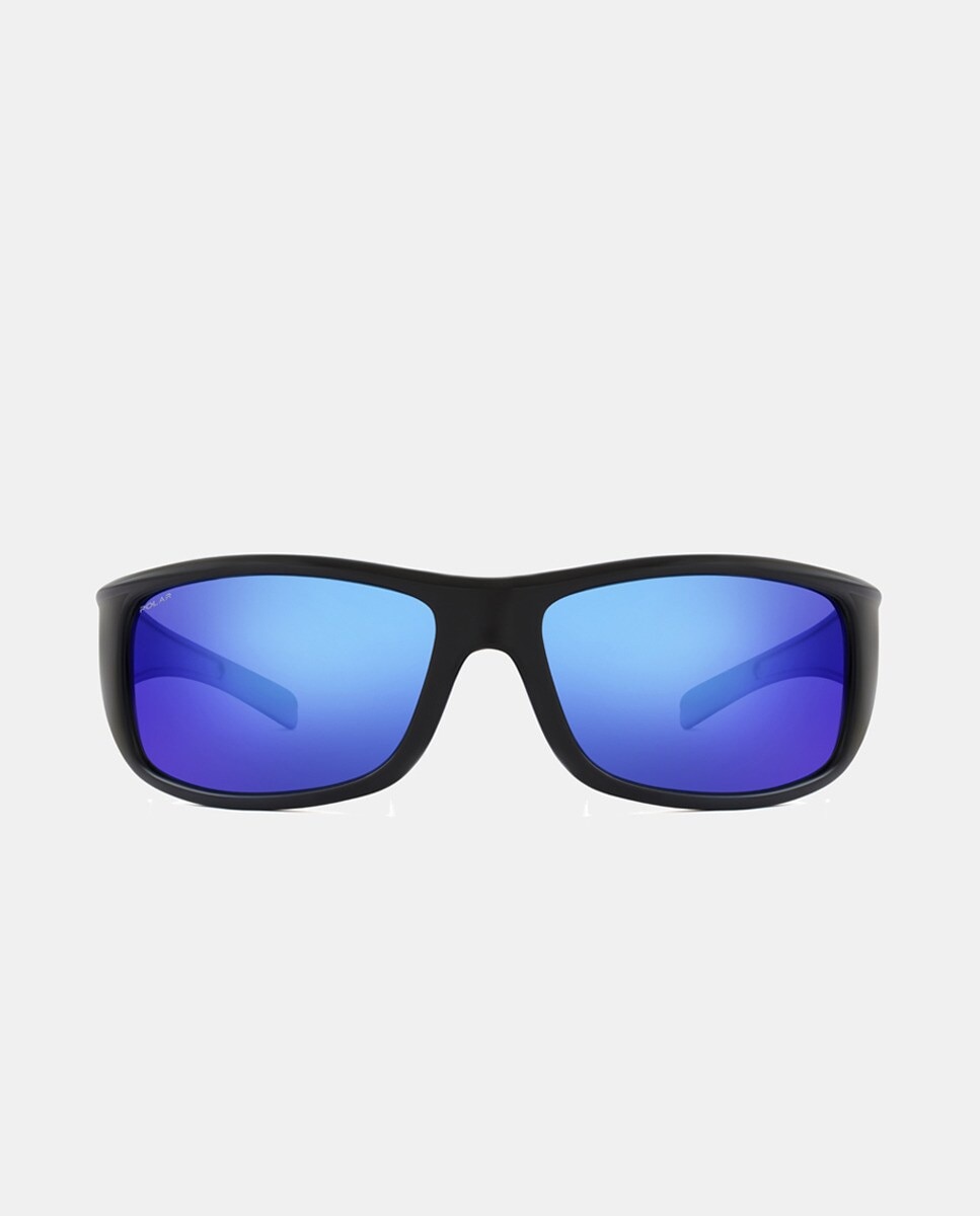 Gafas de sol unisex rectangulares en con lentes polarizadas - Negro Negro-2
