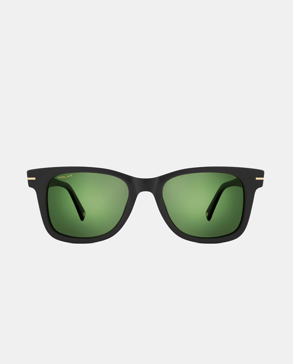 Imagen 0 de Gafas de sol unisex cuadradas de acetato en havana con lentes polarizadas Negro