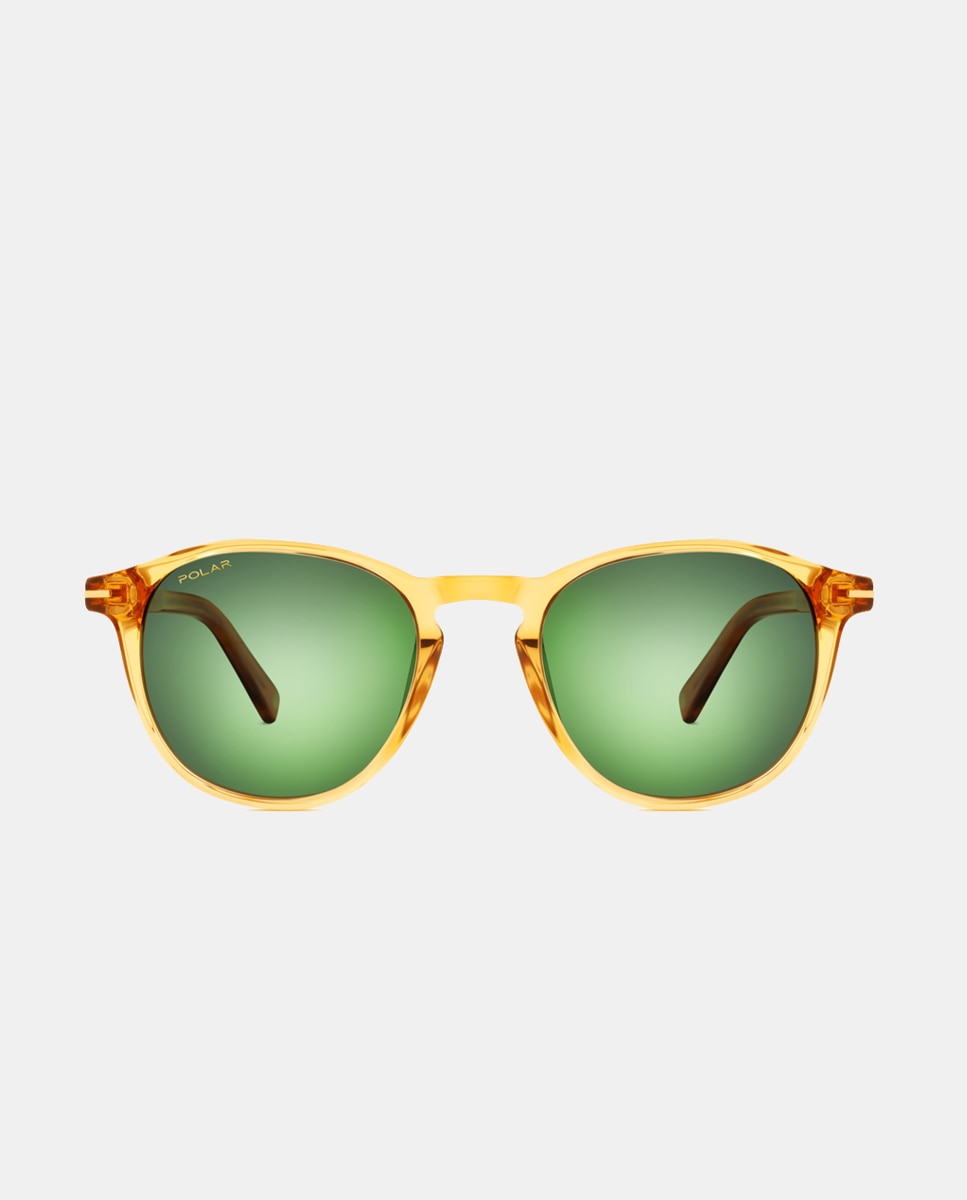 Imagen 0 de Gafas de sol unisex redonda en acetato con lente polarizada Amarillo