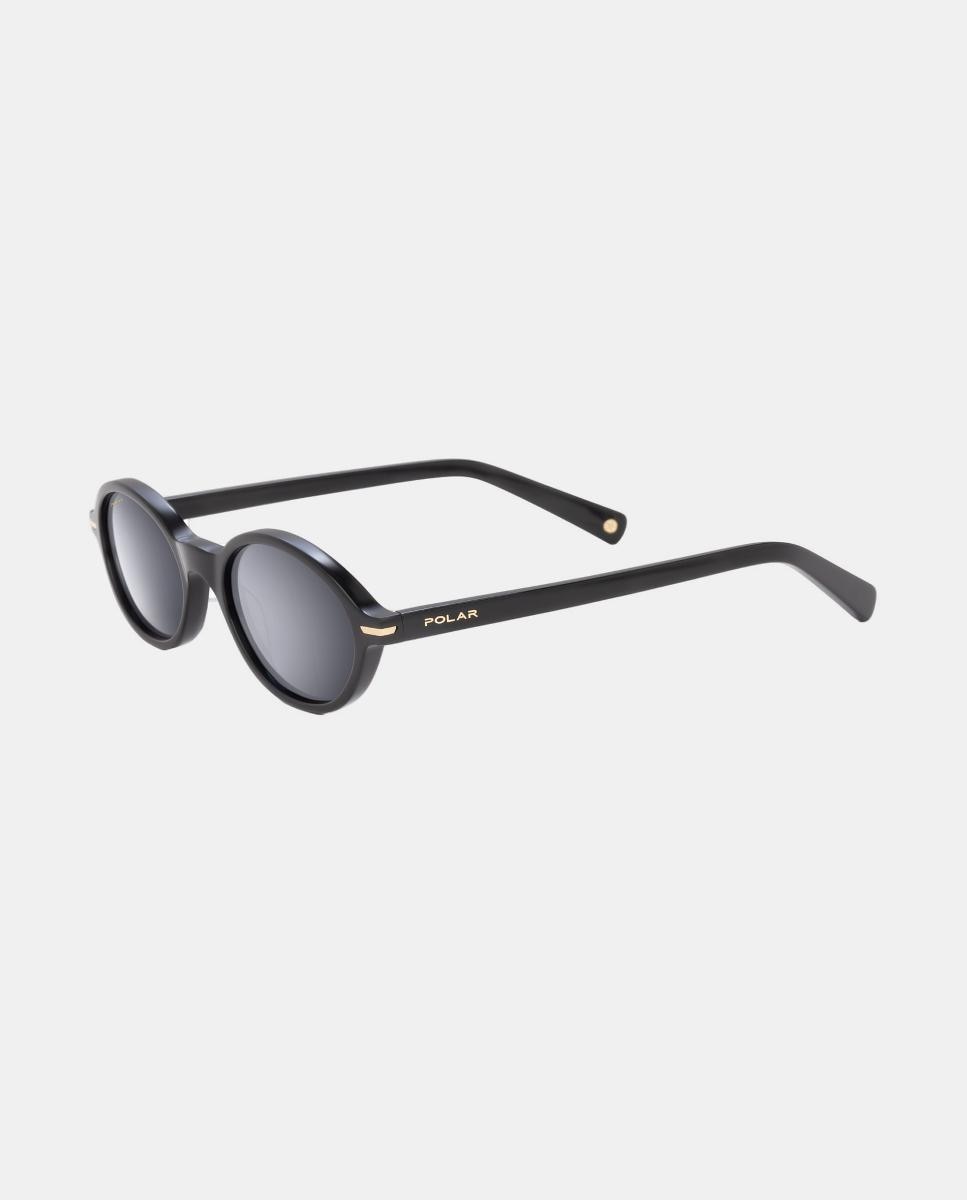 Gafa de sol de mujer ovalada en acetato con lente polarizada - Negro Negro-2