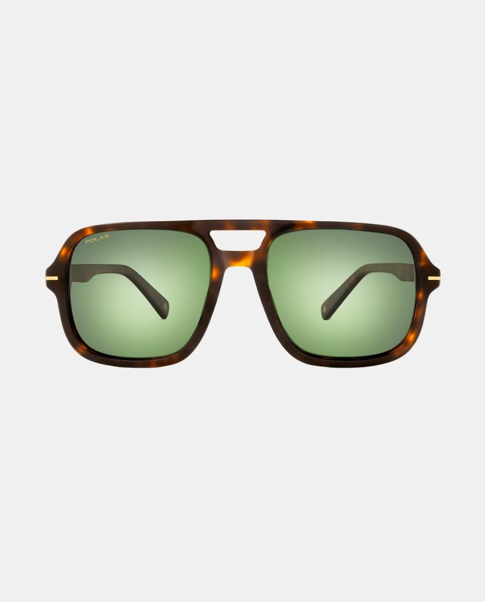 Imagen 0 de Gafa de sol de hombre cuadrada en acetato con lente polarizada Marrón