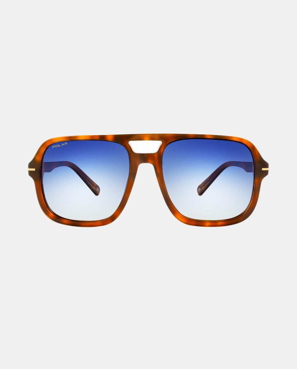 Imagen 0 de Gafa de sol de hombre cuadrada en acetato con lente polarizada Marrón