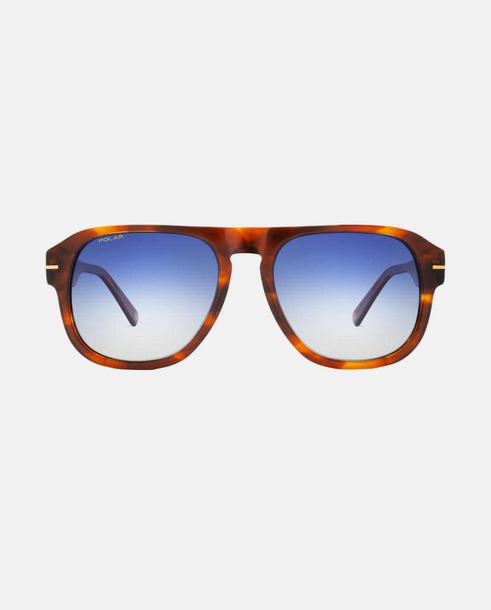 Imagen 0 de Gafa de sol de hombre cuadrada en acetato con lente polarizada Marrón
