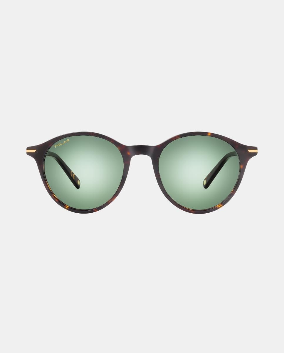 Imagen 0 de Gafa de sol unisex redonda en acetato con lente polarizada Marrón