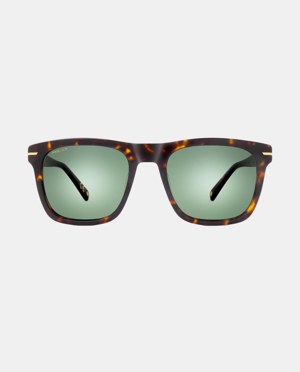 Gafa de sol de hombre cuadrada en acetato con lente polarizada - Marrón Marrón-1
