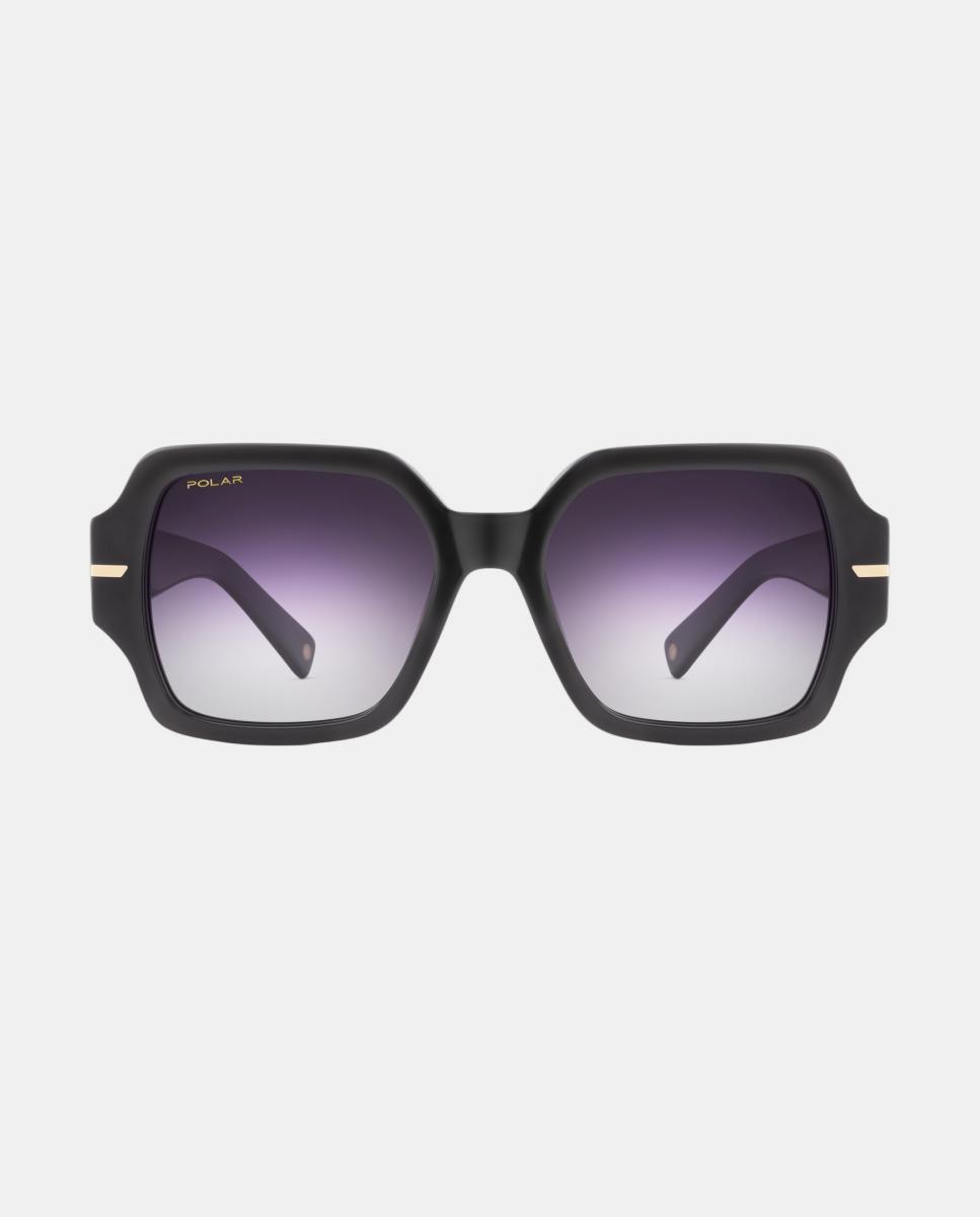 Imagen 0 de Gafa de sol de mujer cuadrada en acetato con lente polarizada Negro