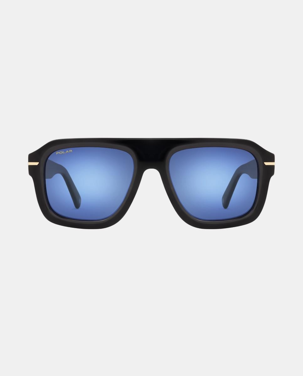 Imagen 0 de Gafa de sol de hombre cuadrada en acetato con lente polarizada Negro