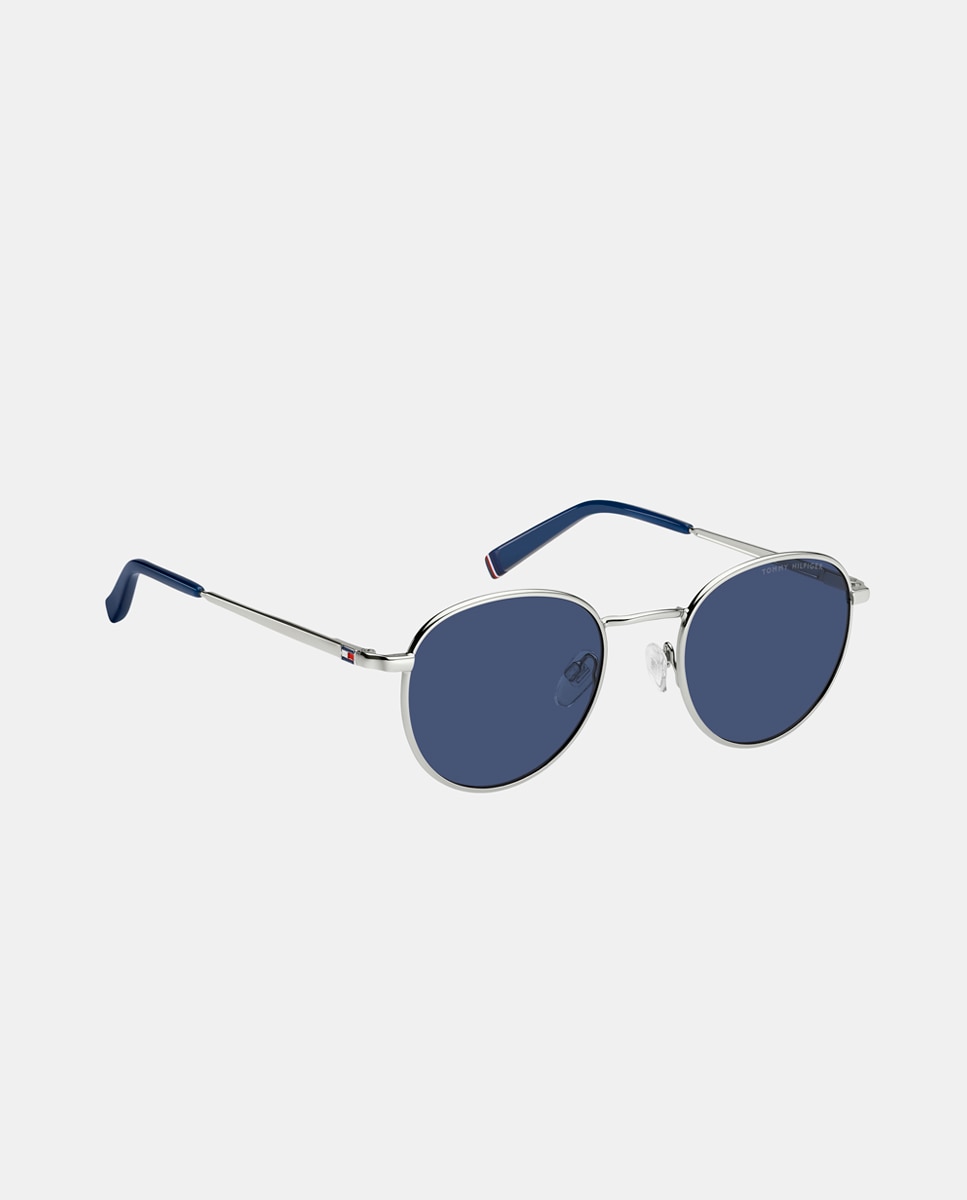 Gafa de sol unisex ovalada metalica - Tommy Hilfiger - Plata Plata-3