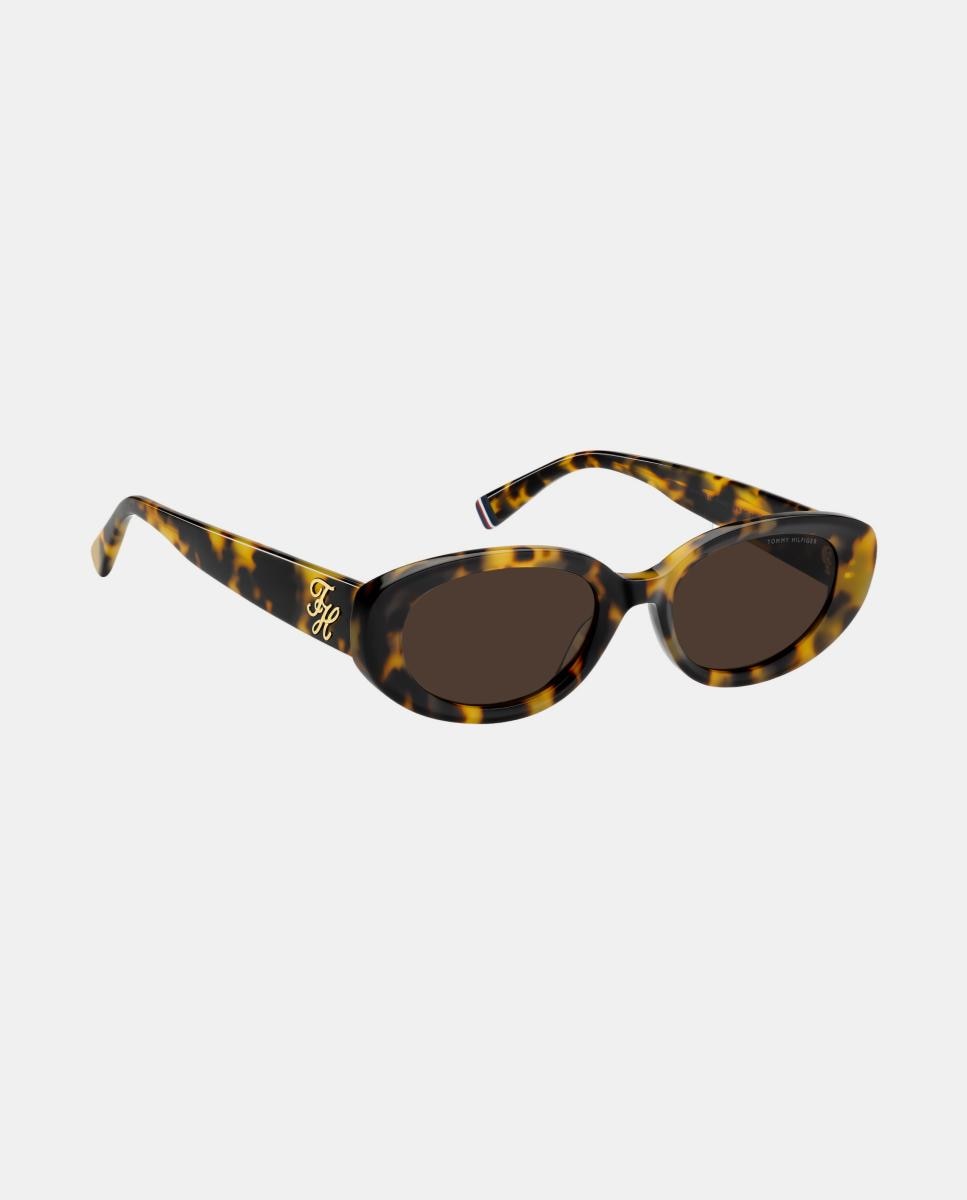 Imagen 3 de Gafa de sol de mujer ovalada en acetato - Tommy Hilfiger - Marrón Marrón