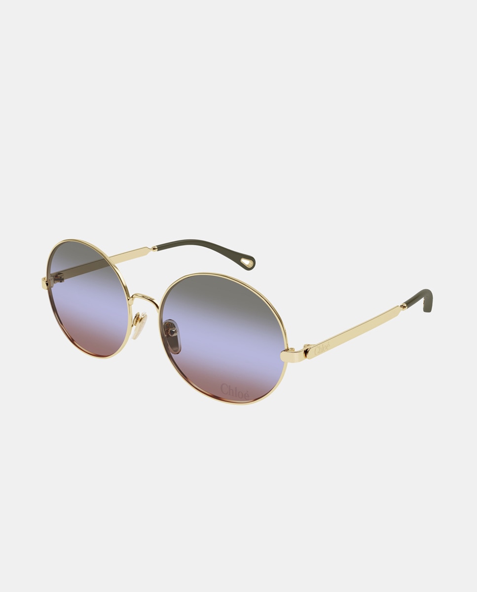 Gafa de sol de mujer ovalada metalica con lente degradada Plata Chloé Plata-1