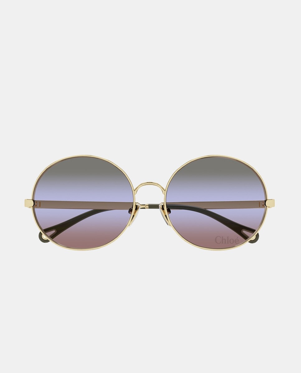 Gafa de sol de mujer ovalada metalica con lente degradada Plata Chloé Plata-2