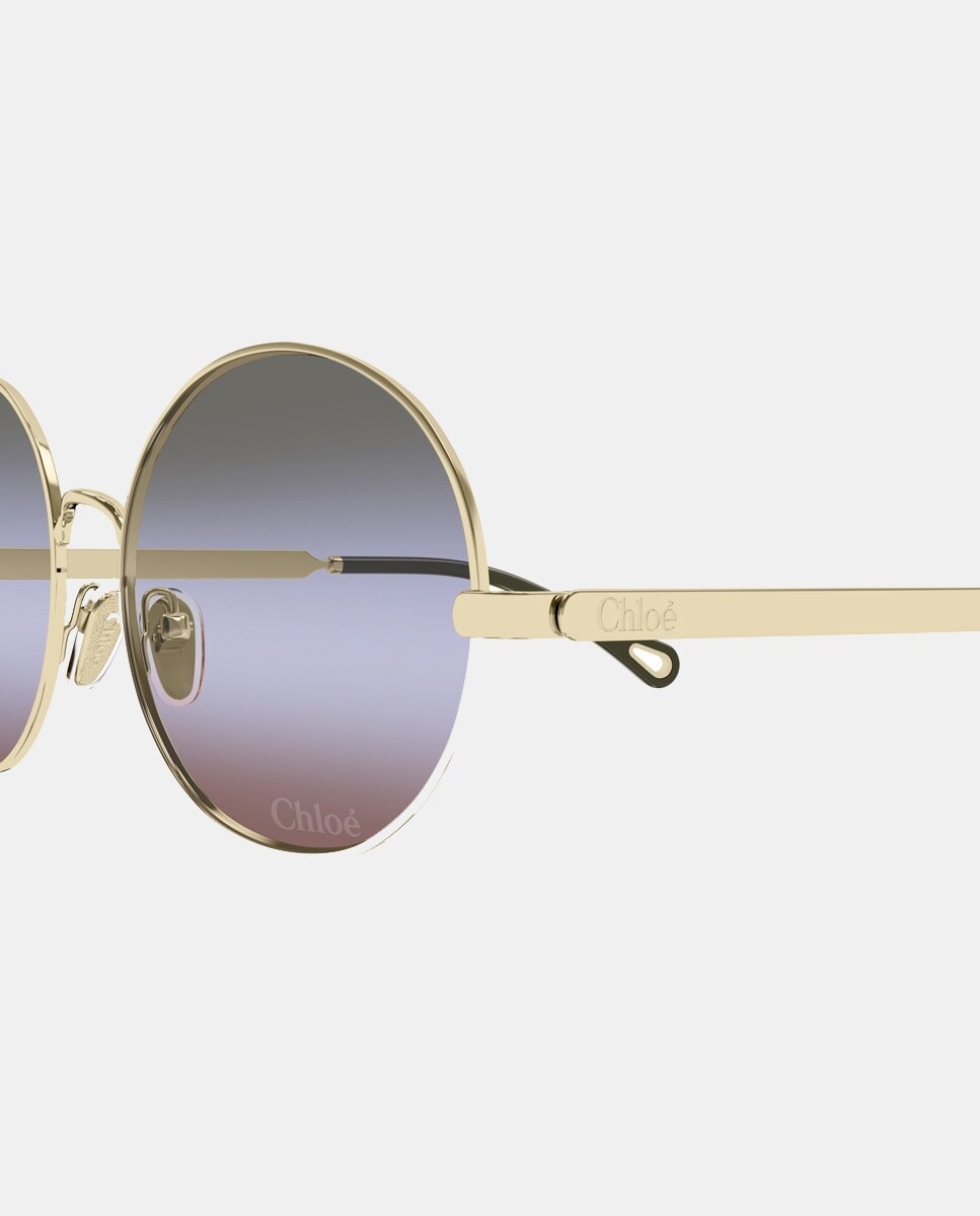 Gafa de sol de mujer ovalada metalica con lente degradada Plata Chloé Plata-3
