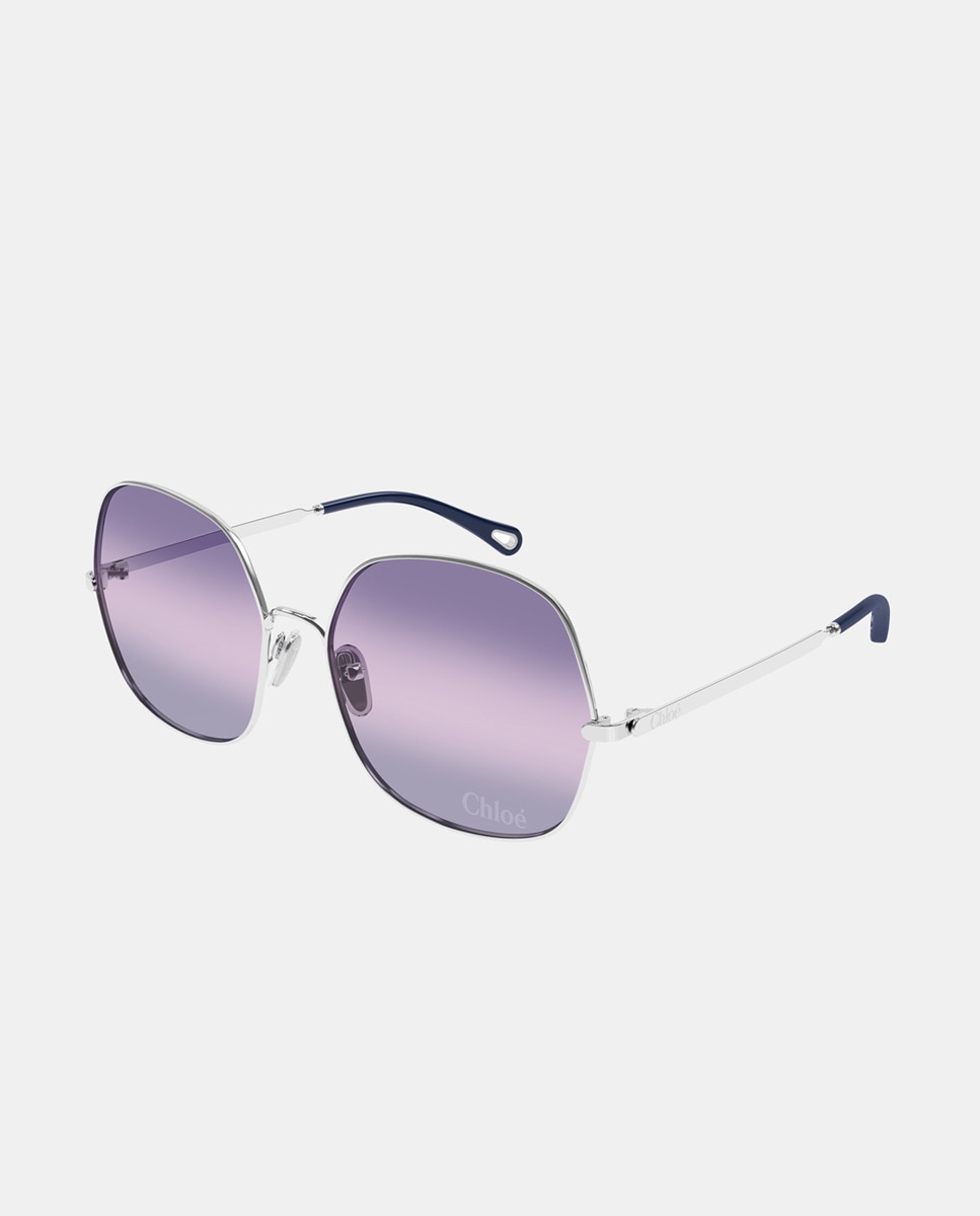 Imagen 0 de Gafa de sol de mujer rectangular metalica con lente degradada Oro