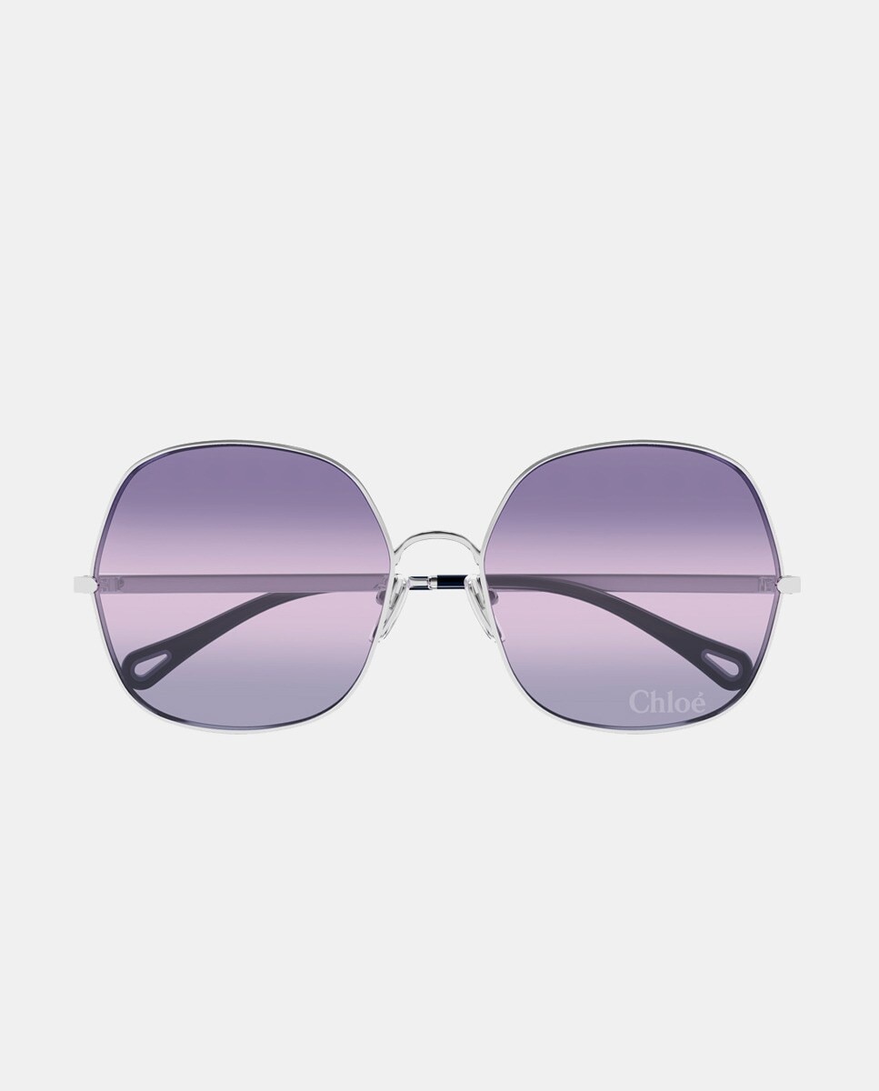 Imagen 2 de Gafa de sol de mujer rectangular metalica con lente degradada - Chloé - Oro Oro