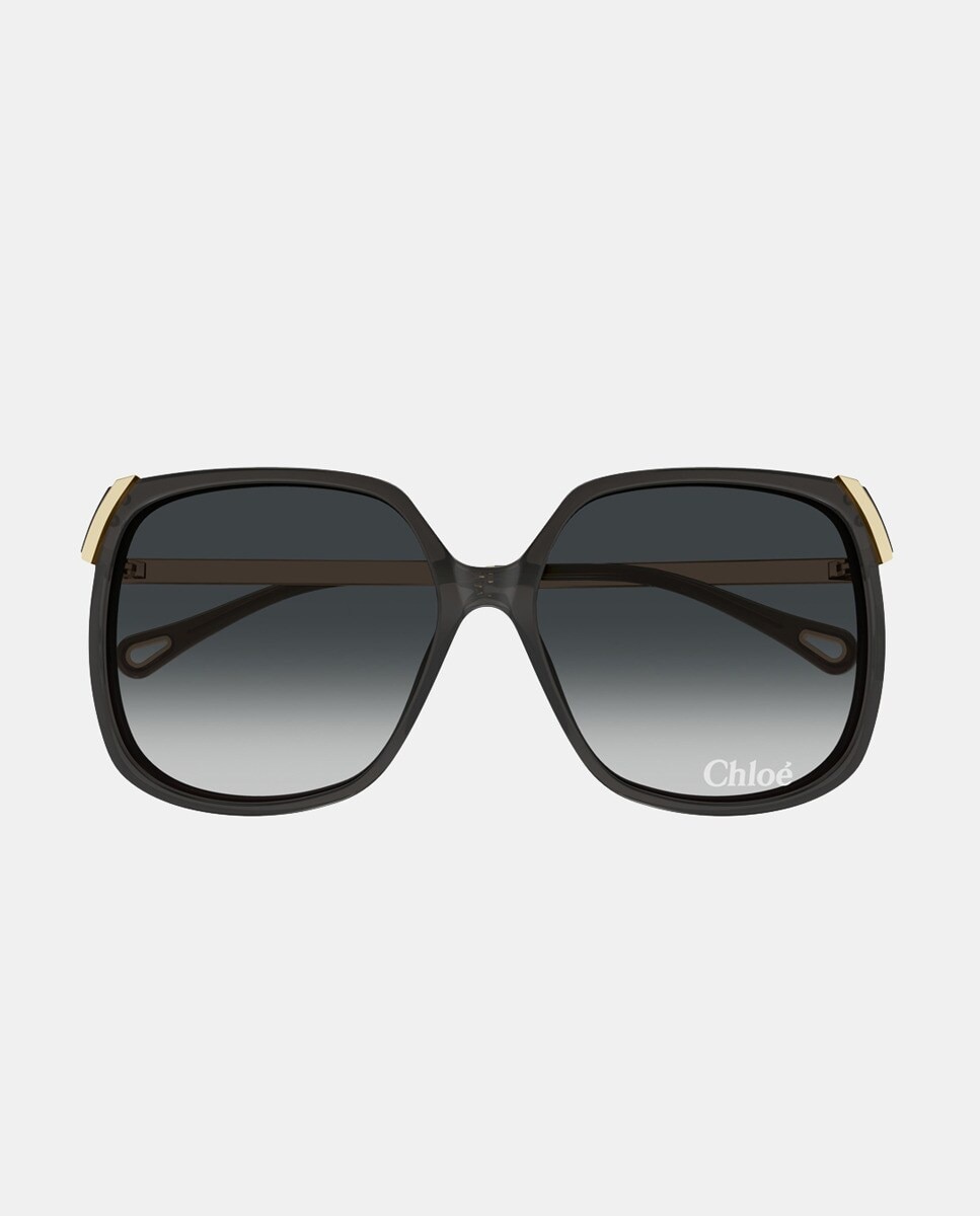 Gafa de sol de mujer rectangular en acetato reciclado con lente degradada - Chloé - Marrón Marrón-2
