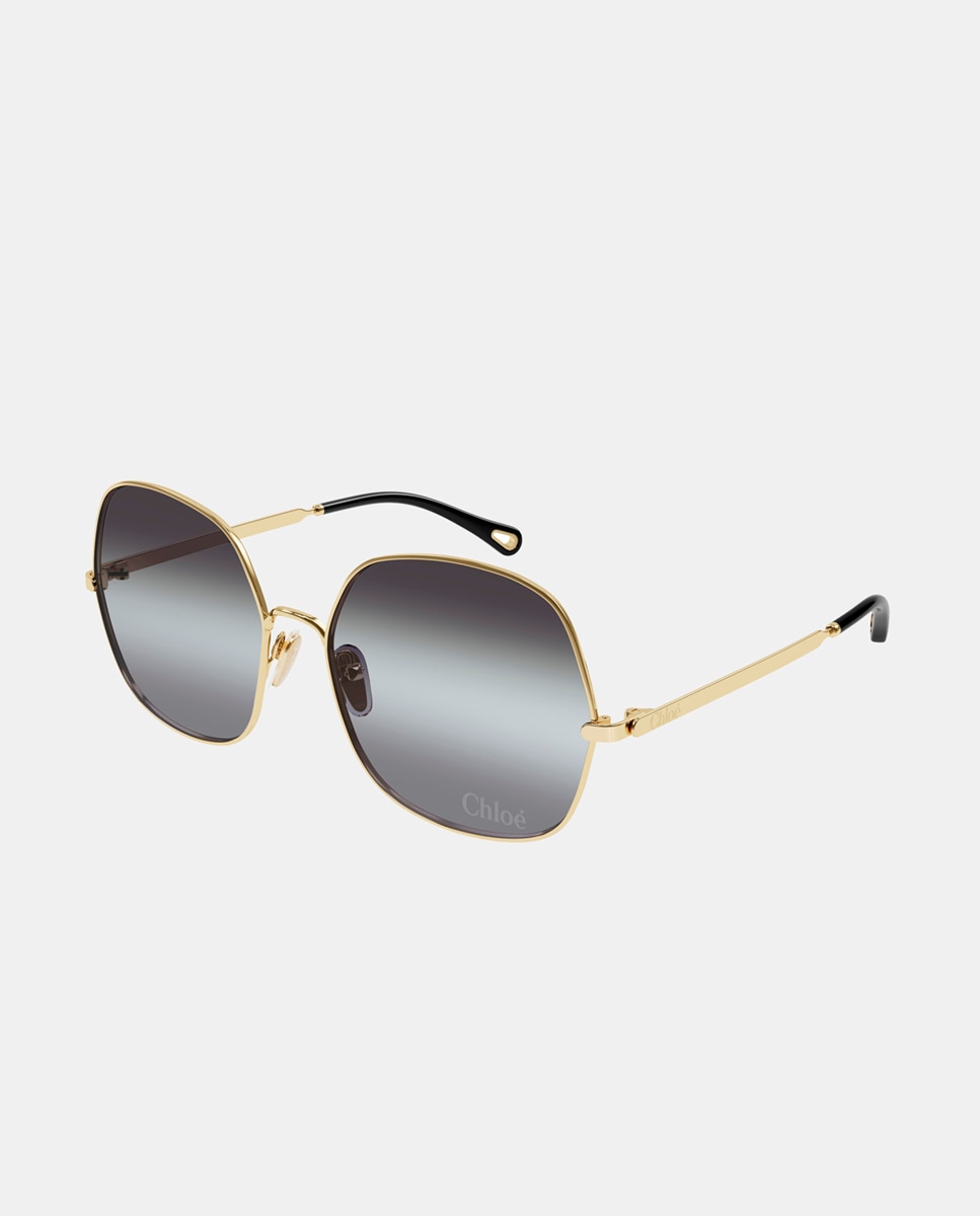 Imagen 1 de Gafa de sol de mujer rectangular metalica con lente degradada Oro