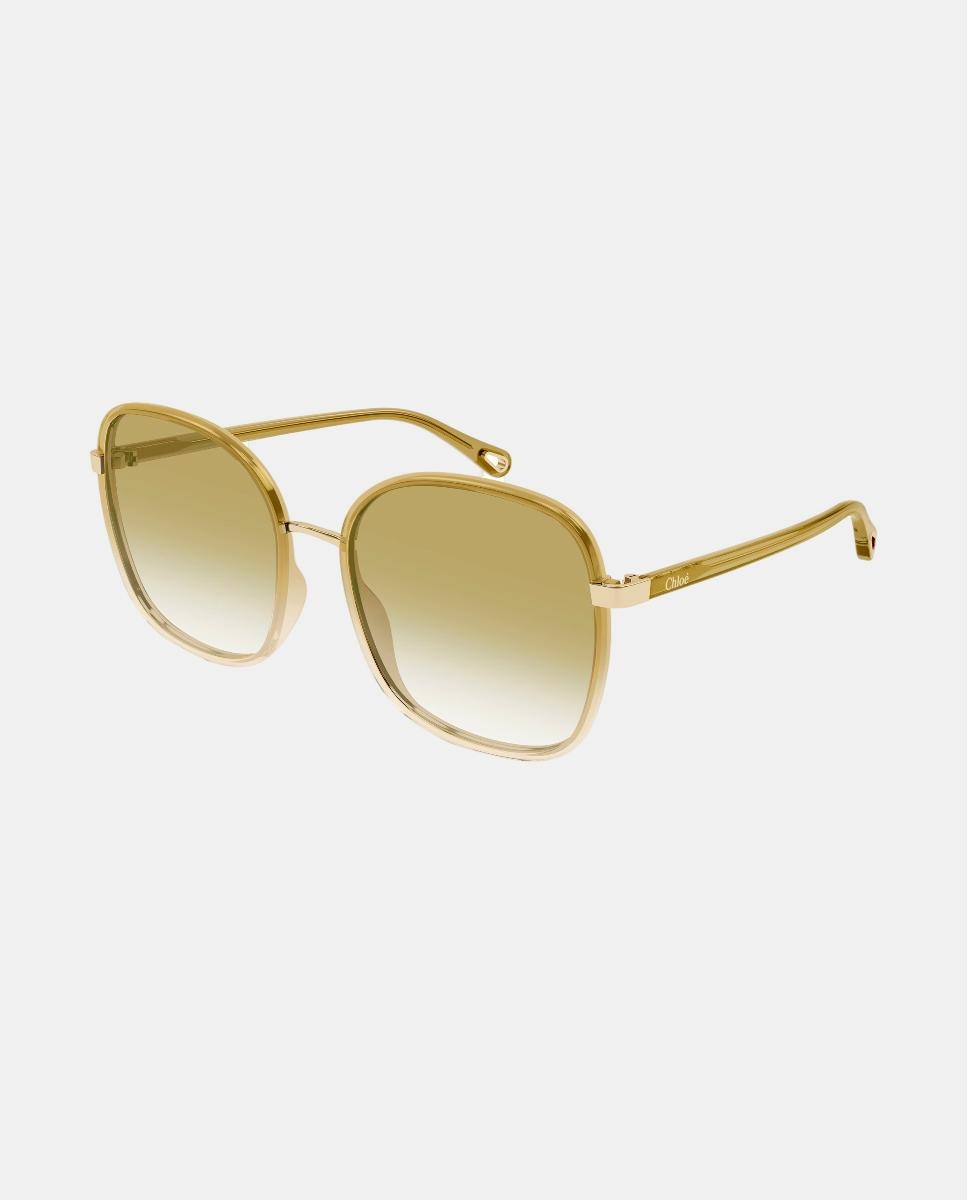 Imagem 0 de Óculos de Sol Retangular Injetados com Lentes Degradadas Bege
