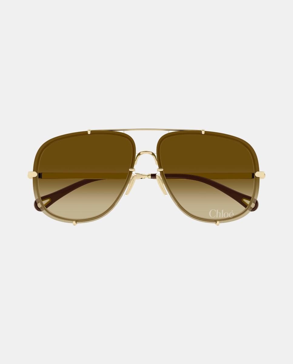 Gafa de sol de mujer piloto metalica con lente degradada - Chloé - Oro Oro-2