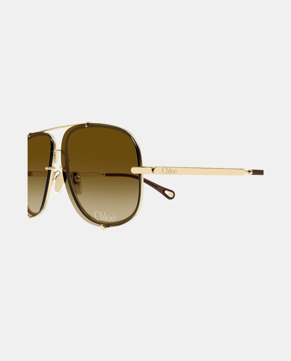 Gafa de sol de mujer piloto metalica con lente degradada - Chloé - Oro Oro-3