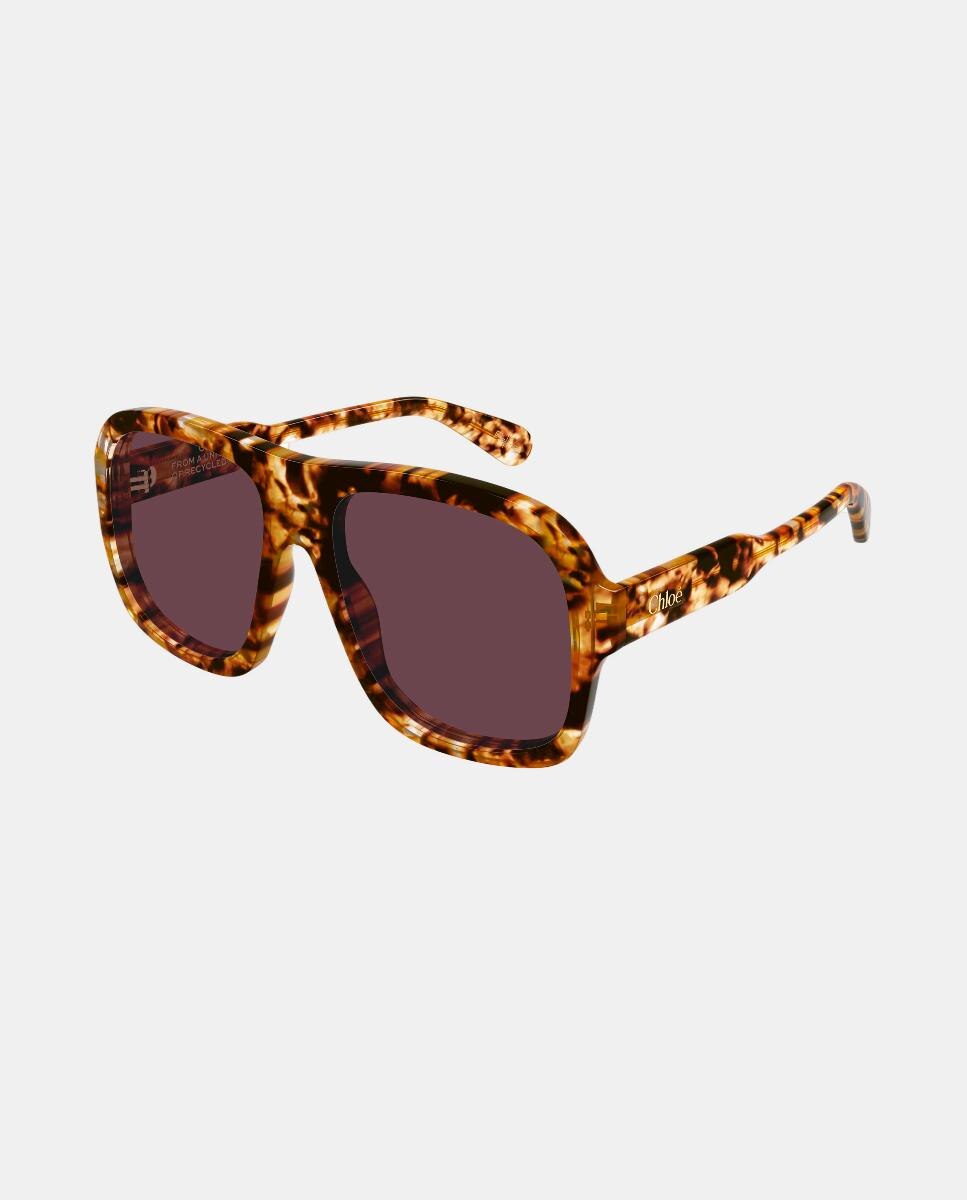 Gafa de sol de mujer piloto en acetato - Chloé - Marrón Marrón-1
